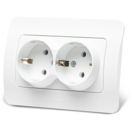 Materiale Instalatii Electrice, Jazz priza dubla fara CP, alb, Elbi -1, dioda.ro