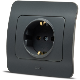 Materiale Instalatii Electrice, Jazz priza fara CP, antracit, Elbi -1, dioda.ro