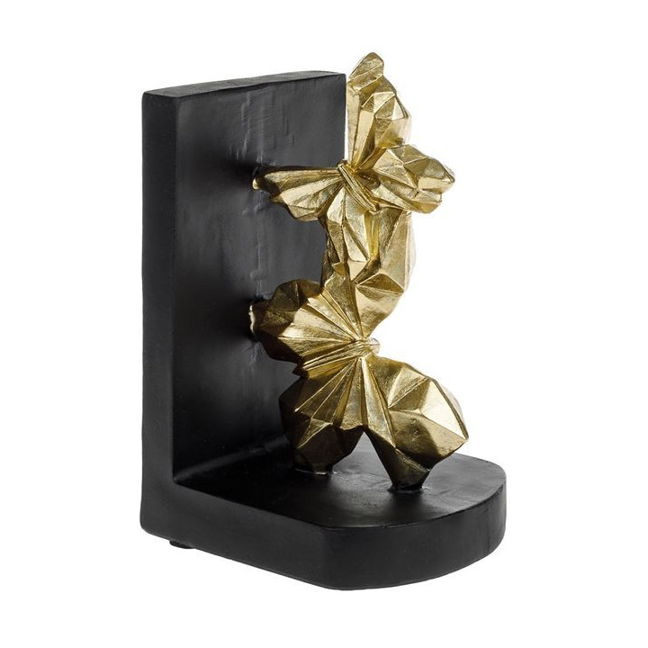 Decoratiuni, Suport Carti Negru cu Fluturi Aurii 11.3x9.5x17.5cm -4, dioda.ro