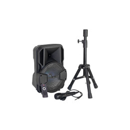 Boxa Activa 8"/20cm 15w Iluminat Led Cu Bt/usb/msd/fm + Stand + Microfon