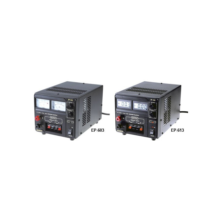 Surse reglabile de tensiune, Bloc de alimentare şi comandă,3 ieşiri LCD 30V12V5VDC EP-613 -1, dioda.ro