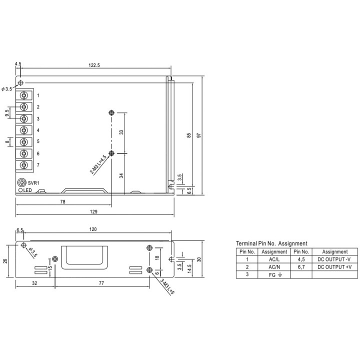 Surse  alimentare industriale, Alimentator: pulsatoriu modulară 102W 12VDC 8,5A OUT: 1 340g -2, dioda.ro