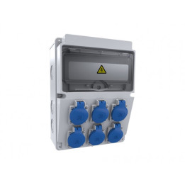 tablou electric bemis bd2-2602-0000, aparent, ip44, 224x302x120 mm, abs, gri, 6 prize 1/16a 220v