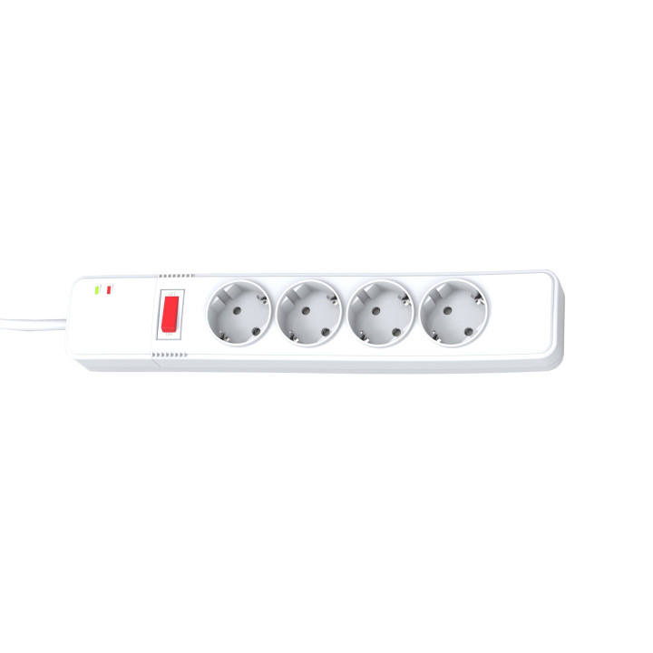 prelungitor cu protectie well, 4 prize, 3m, intrerupator, cablu 3x1.5mmp