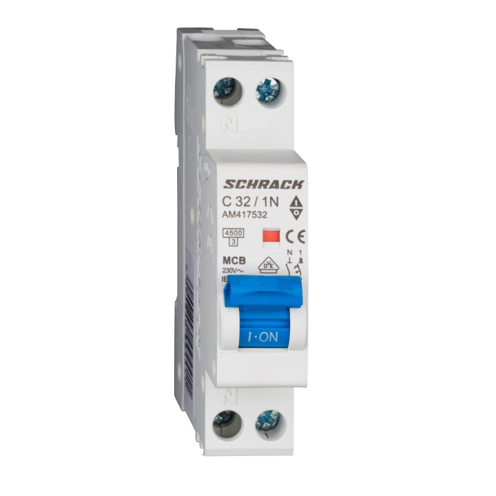 siguranta electrica automata schrack amparo am417510--, 4,5ka, 32a, 1p+n, 1 modul