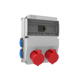 tablou electric bemis bd6-2234-4020, aparent, ip44, 324x244x138 mm, abs, gri, sina automata, 4 prize 1/16a 220v, 2 prize 5/32a 3