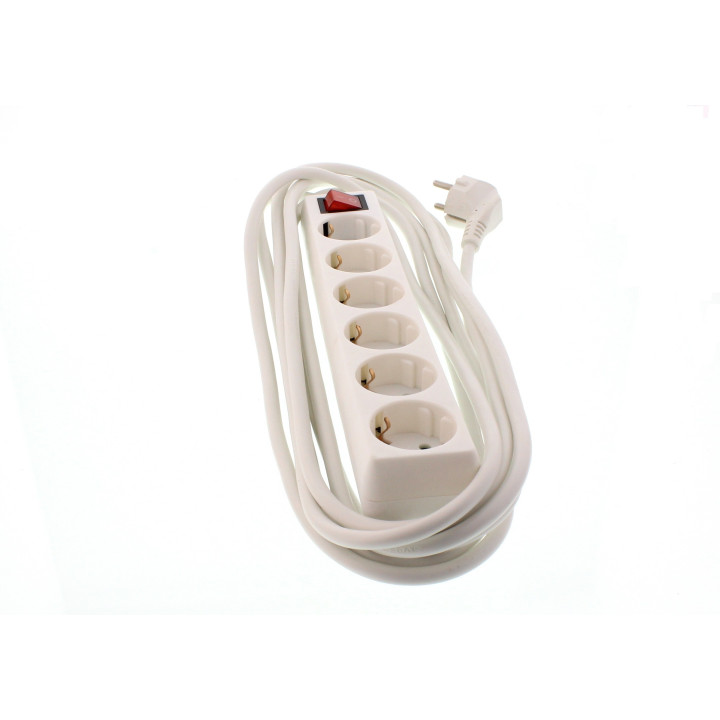 prelungitor 6 prize 5m cu intrerupator, cablu 3x1.5mmp, well