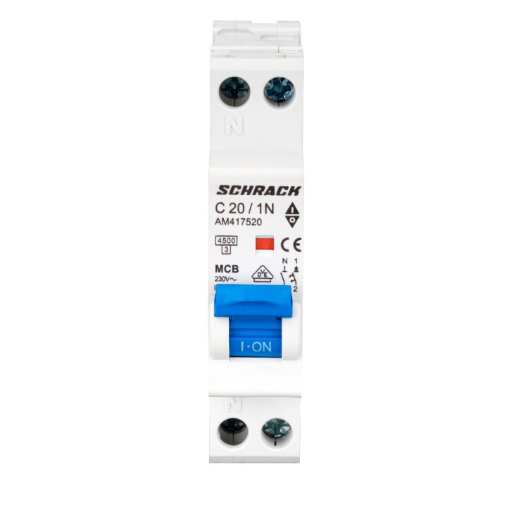 siguranta electrica automata schrack amparo am417520--, 4,5ka, 20a, 1p+n, 1 modul