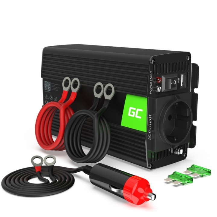 invertor de tensiune 24v -  230v, 300w, sinus pur, inv14, greencell