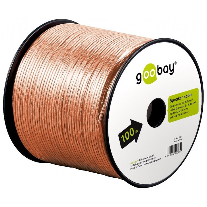 cablu difuzor transparent 2x4.0, 100m pe tambur