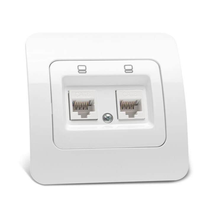 jazz priza utp 2xrj45, alb, elbi