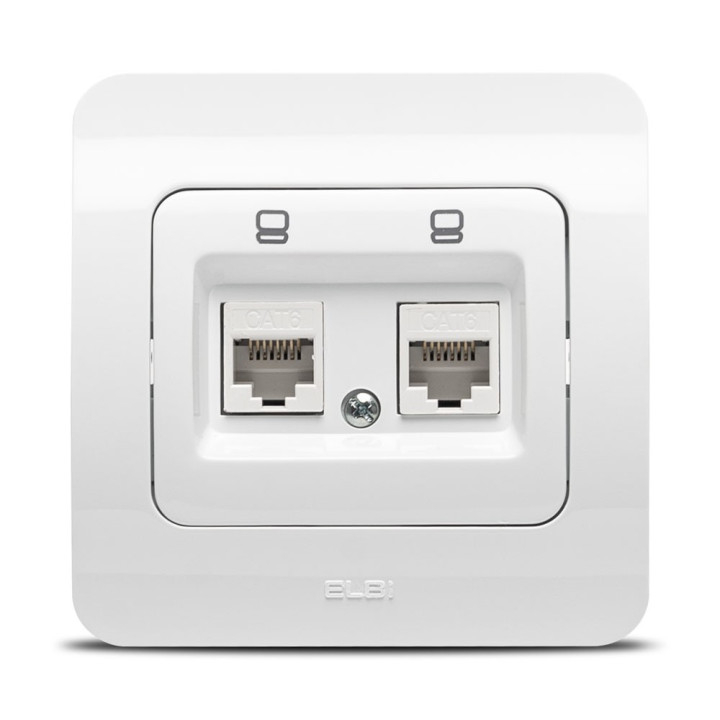 jazz priza utp 2xrj45, alb, elbi