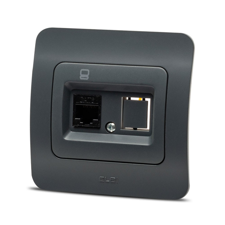 jazz priza utp 1xrj45, antracit, elbi