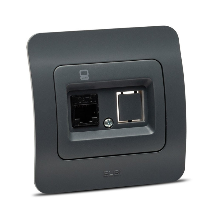 jazz priza utp 1xrj45, antracit, elbi