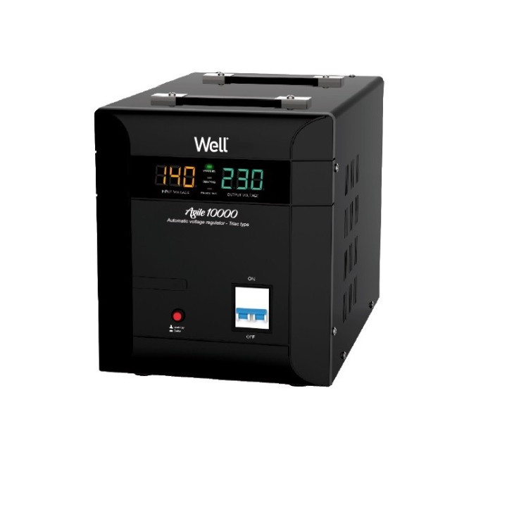 stabilizator automat de tensiune agile 10000va/7000w, negru, well