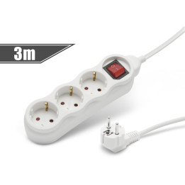 delight - prelungitor 3 prize, cu intrerupator, 3 m