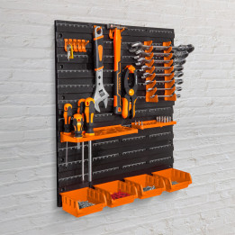 organizator de perete, suport pentru scule - 2 placi - 475 x 272 x 115 mm