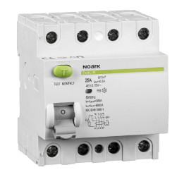 intreruptoare diferentiale ex9l-n 4p 25a 100ma, 108335, noark