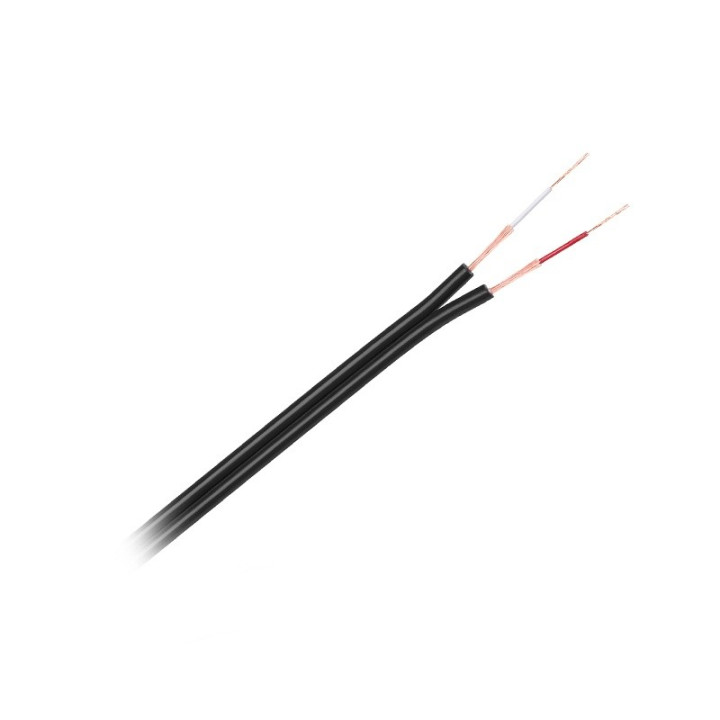 cablu 2 fire negru hq rola 100m