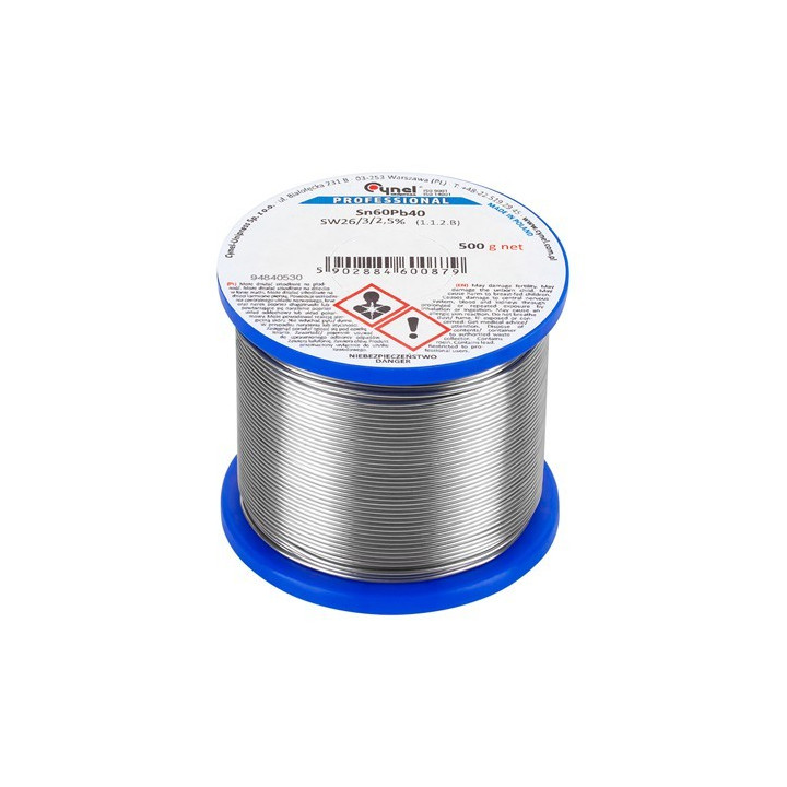 rola fludor sn60pb40 cynel 1.0mm 500g