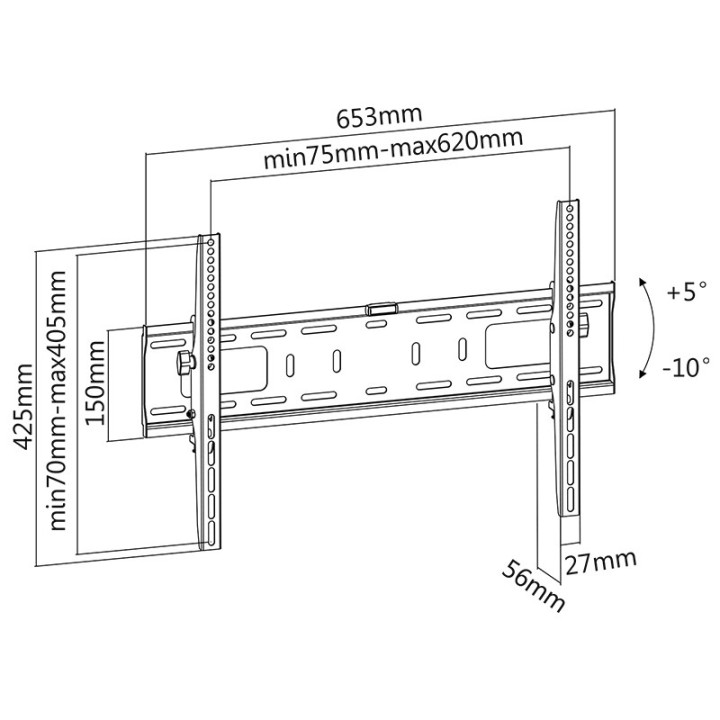 suport led tv 37-70 inch inclinatie verticala
