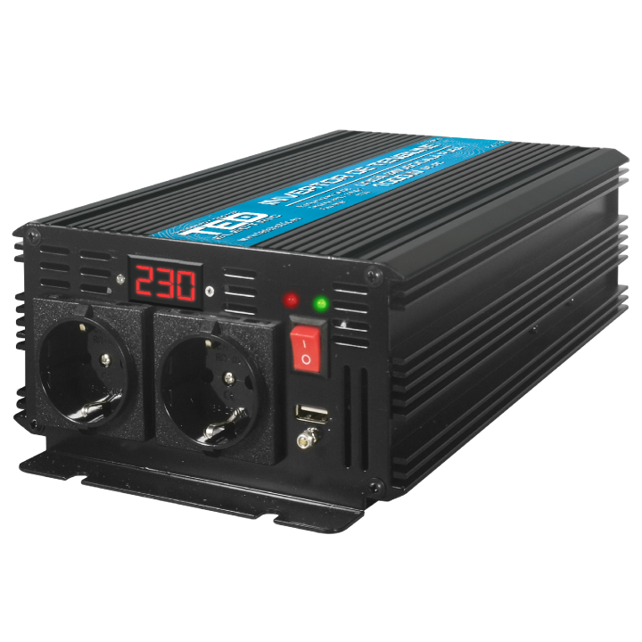 invertor auto 12v 220v, putere convertor 1500w cu unda sinusoidala pura, ted electric ted000385
