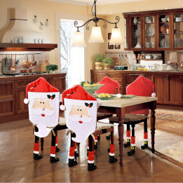 decoratiuni pentru scaune - mos craciun - 47 x 75 cm - rosu/alb