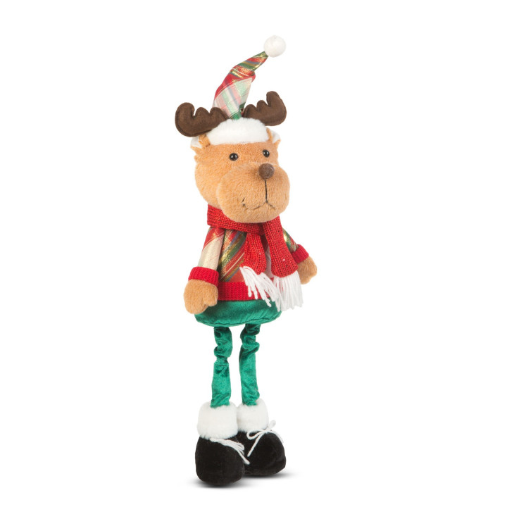 figurina textila de craciun - cu picioare telescopice - 95 x 25 x 20 cm - ren