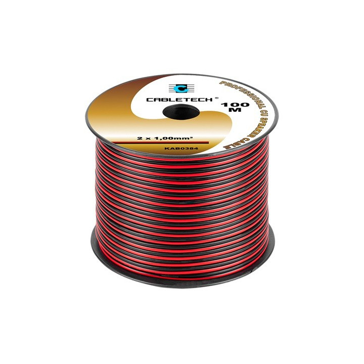 cablu difuzor cupru 2x1.00mm rosu/negru 100m