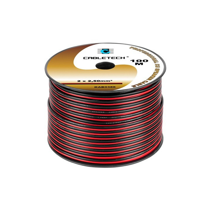 cablu difuzor cupru 2x2.50mm rosu/negru 100m