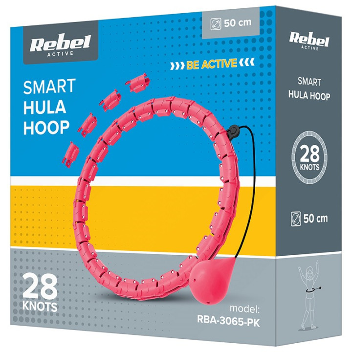 cerc fitness smart hula hoop 50 cm roz rebel active