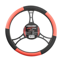 husa volan auto - negru / rosu - carguard