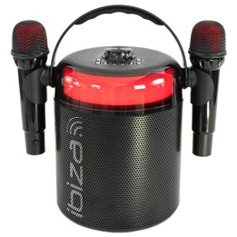 boxa karaoke cu 2 microfoane wireless bt/usb/msd/aux - negru