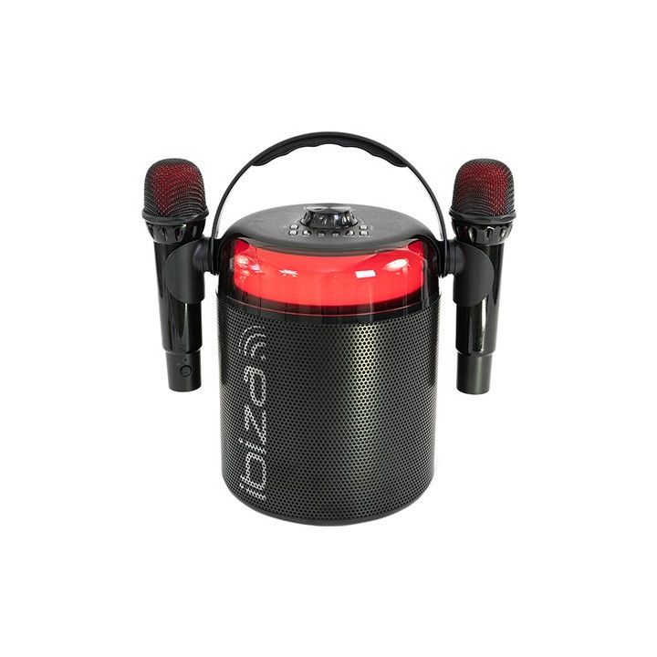 boxa karaoke cu 2 microfoane wireless bt/usb/msd/aux - negru
