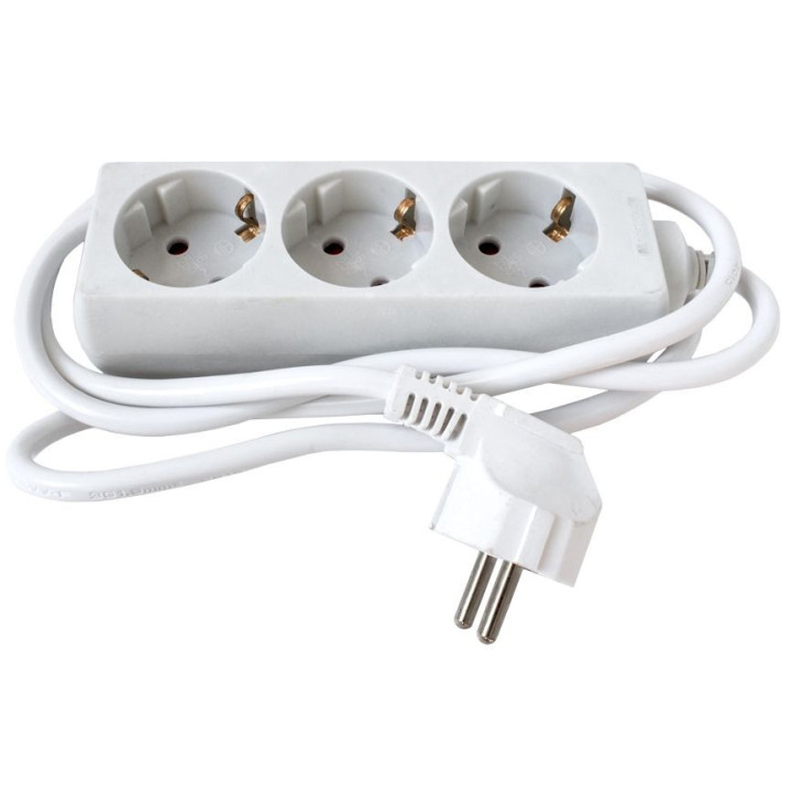 Electrice, Prelungitor Kuper, 3prize, 1.5m, Alb -1, dioda.ro