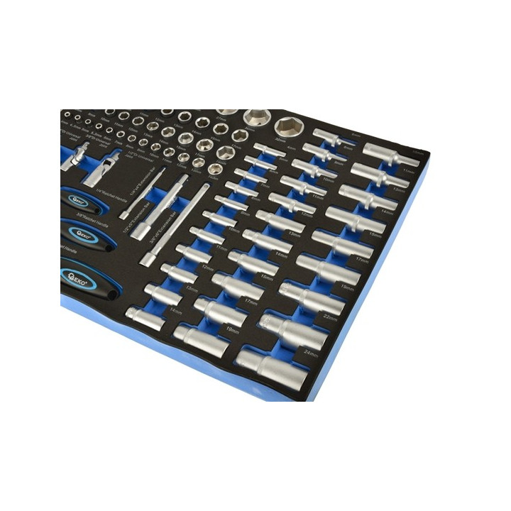 Truse Scule, Trusa chei cu clichet 1/4"-1/2", 80 piese, GEKO G10833A -3, dioda.ro