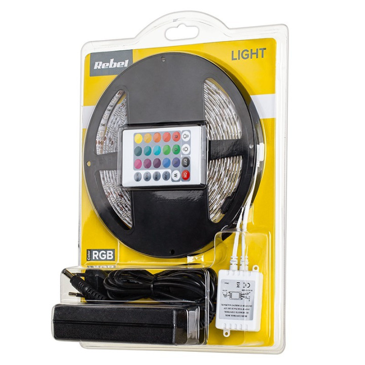 kit banda led rgb controller si alimentator rebel