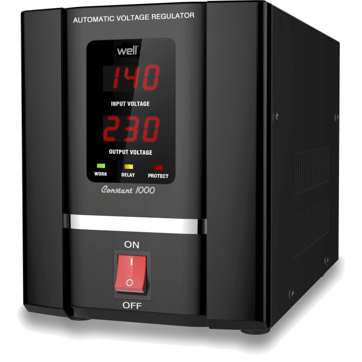 Stabilizatoare de tensiune, Stabilizator automat de tensiune cu servo motor 1000VA Well -1, dioda.ro