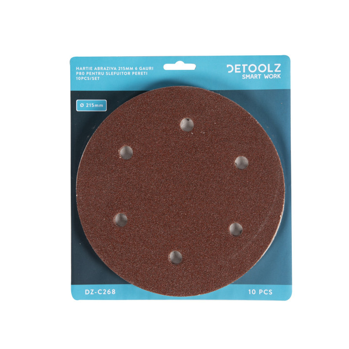 set 10 hartie abraziva p80 6gauri 215mm
