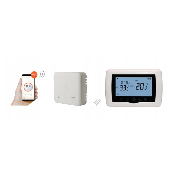 Accesorii pentru cazane și centrale termice, Termostat ambiental centrala termica cu wireless si WIFI WT-08 coma -26, dioda.ro