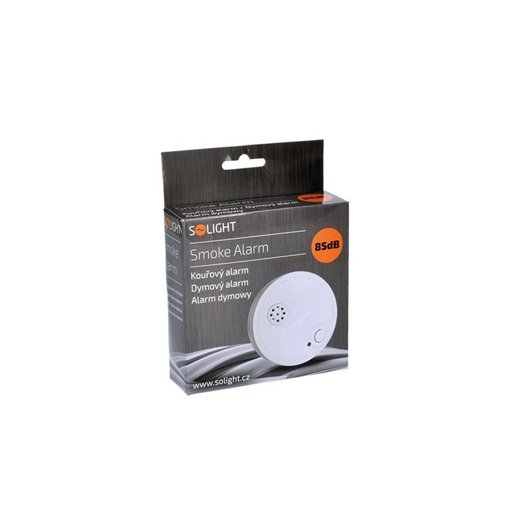 Detectoare de fum și căldură, Senzor detector de fum cu alarma 85dB, alb + baterie 9V 1D33 -3, dioda.ro