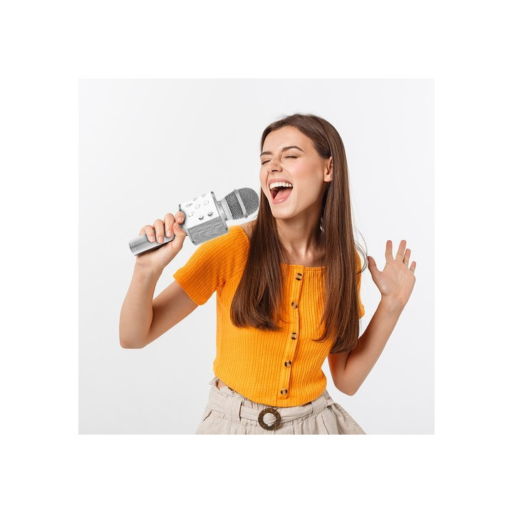 microfon karaoke - argintiu izoxis 22188