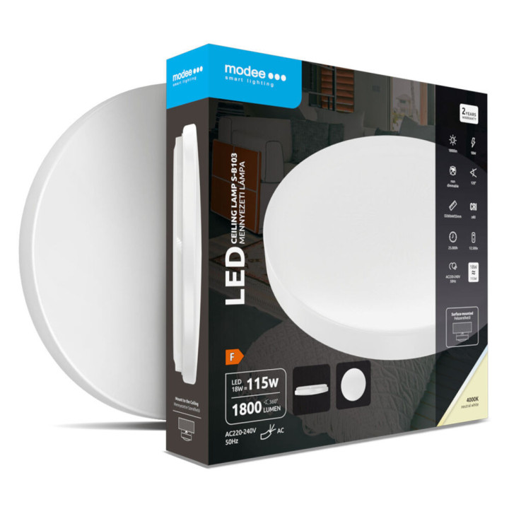 plafoniera led 18w 260mm 4000k 1800lm  modee