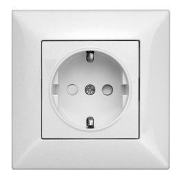 priza simpla schrack visio s 50 ev106103a- protectie copii  complet incastrat alb cu surub