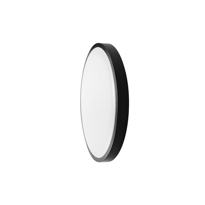 plafoniera led 36w ip44 6500k alb rece - negru