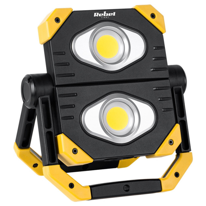 reflector led 2x 9.5w cob acumulator 3.7v 5ah rebel
