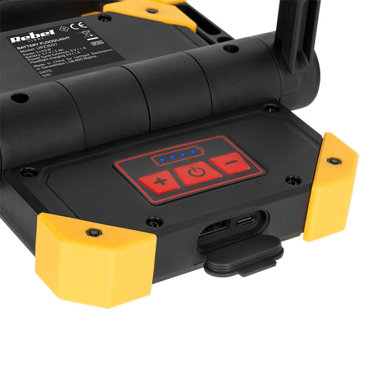 reflector led 2x 9.5w cob acumulator 3.7v 5ah rebel