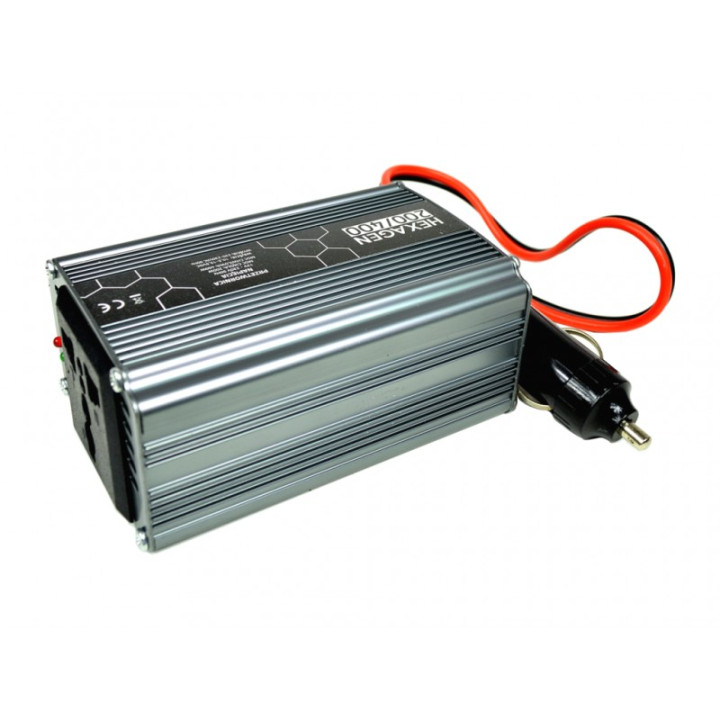 Invertoare auto, Invertor auto HEX 200/ 400 Convertor 12 V 220v -2, dioda.ro