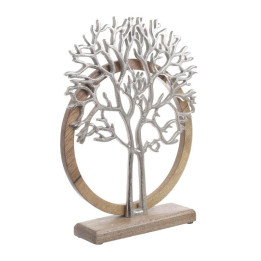 
                
    decoratiune de birou in forma de copac din aluminiu si lemn, argintiu, 20x 29 cm
            