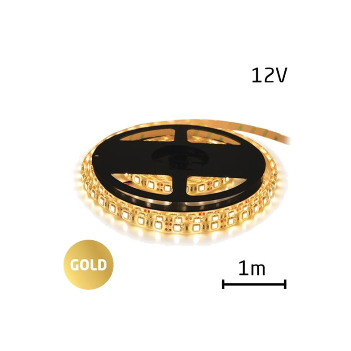 Benzi LED, LED strip 12V 3528  60LED/m IP65 max. 4.8W/m warm white extra, gold (coil 1m) -2, dioda.ro